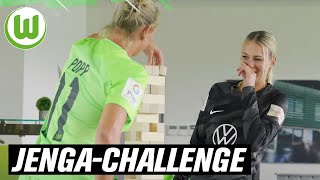 Bei wem fällt der Turm? 🫣 | Jenga-Challenge mit Poppi & Merle | VfL-Adventskalender