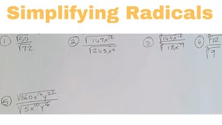 Simplifying Radicals With Variables, Exponents, Fractions, Cube Roots - Algebra