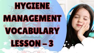 🍽️ Hygiene Management 🎌 Vocabulary - Lesson - 3 🍴.