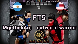 UMK3 - 🇦🇷 MgoUmkArg vs outworld warrior 🇺🇸 FT5 / 4K 60FPS #umk3 #umk3online