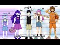 OMORI Characters Estimated Height Comparison DW Hero is 5'7