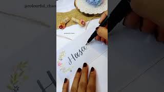 Hasan 💙|Brush Calligraphy names writing#shorts#calligraphy#brushlettering#nameart#hasan#namerequest