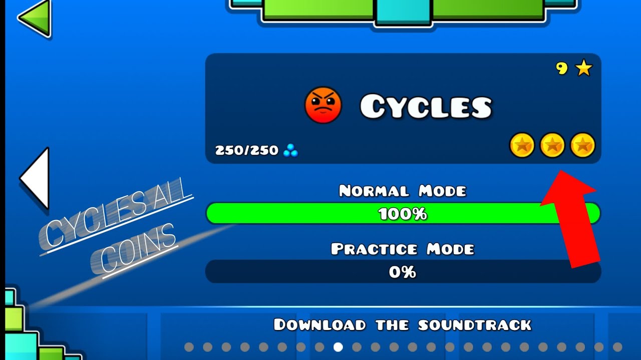 Geometry Dash Cycles All Coins Youtube
