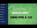 Sidebar Toggle Menu using HTML & CSS step by step 🔥