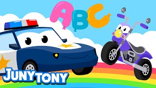 Vehicles ABC | Learn Alphabet with Cars | Vehicle Songs for Kids | JunyTony