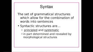 LING 101 UNM - Syntax - Intro