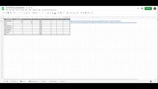 Event Planning Spreadsheet - Intro to Spreadsheet, and research information