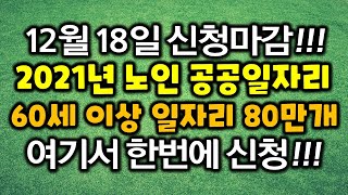 2021년 노인 공공일자리 60세 이상 일자리 80만개 여기서 한번에 신청!!!