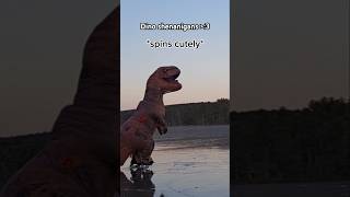 Dino Shenanigans!! Ice skating in a inflatable dinosaur lol #funny #dinosaur #skating #fyp