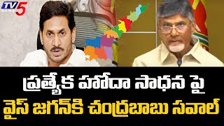 వైస్ జగన్ కి చంద్రబాబు సవాల్ | TDP Chief Chandrababu Challenge To CM YS Jagan | Special Status | TV5