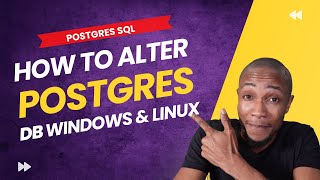 How Alter Postgres Database