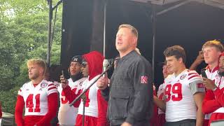 Nebraska vs. Northwestern: Scott Frost address Husker fans at the pep rally in Dublin