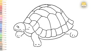 Tortoise easy drawing 08 | How to draw A Tortoise step by step | Outline drawings | art janag