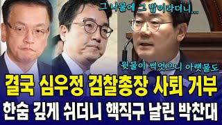 결국 심우정 검찰총장 사퇴 거부...한숨 깊게 쉬더니 핵직구 날린 박찬대