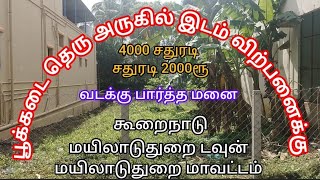 இடம் விற்பனைக்கு பூக்கடை தெரு அருகில் மயிலாடுதுறை மக்களவைத்