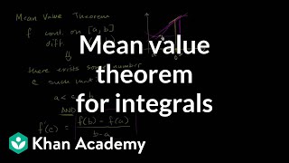 Mean value theorem for integrals | AP Calculus AB | Khan Academy