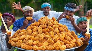 FRIED CHICKEN | CHEESE NOODLES CHICKEN | Cooking & Eating in Village | Potato Cheese Chicken Recipe