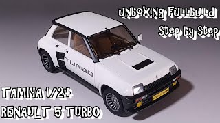 unboxing fullbuild TAMIYA 1/24 RENAULT 5 TURBO Scale Car Plastic Model