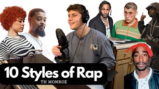 10 Styles of Rap (Ice Spice, Westside Gunn, Bad Bunny) | TH Monroe