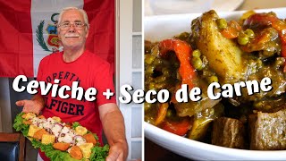 Cocinando COMIDA PERUANA 🇵🇪 | Seco de CARNE + CEVICHE de Bacalao para el 28 de Julio