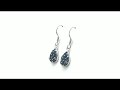 johareez 2.64ctw genuine blue sapphire .925 sterling silver earrings