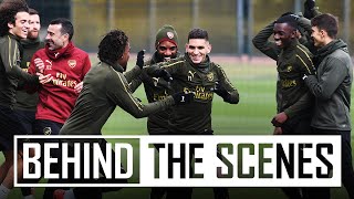 Which team wins football tennis? | Behind the scenes at Arsenal training centre