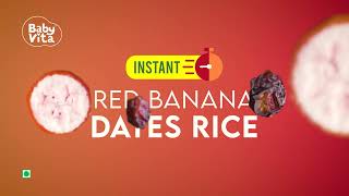 Travel food for Babies | No added Sugar \u0026 Preservatives | BABYVITA INSTANT RED BANANA DATES RICE