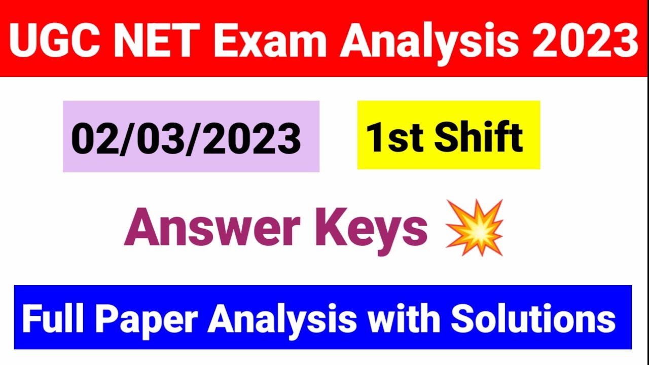 UGC NET Paper Analysis Held On 2 March 1st Shift 2023| 2 March UGC NET ...