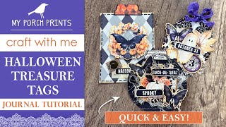 EASY HALLOWEEN Treasure Tags Tutorial! | Craft Ideas | Kids | Junk Journal Tag Making