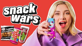 Florence Pugh Compares American & British Snacks | Snack Wars | @LADbible