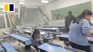 Windstorm sweeps through campus in China