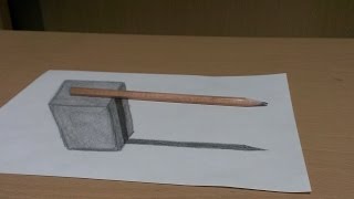 【トリックアート】箱の上にえんぴつを不安定に置く方法　3D Trick Art