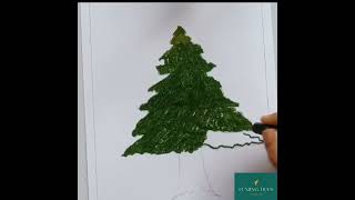 draw spruce tree step by step | tree drawing step by step easy | drawing trees tutorial L-1