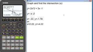 fx-9750GIII: Graphing Functions and Finding Intersection (s)