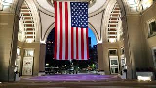 The American Flag at Rowes Wharf Boston Harbor