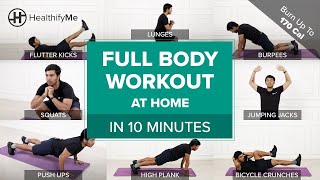 FULL BODY WORKOUT At Home In 10 Minutes | Cardio Workout At Home | No Equipment Workout| HealthifyMe