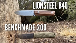 Lionsteel B40 vs Benchmade 200 Puukko - Bushcraft Blades Review \u0026 Comparison