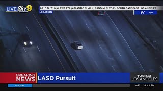 Deputies chasing armed robbery suspect on 710 Freeway near Bell Gardens