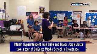 VIDEO NOW: Superintendent Gallo and Mayor Elorza tour DelSesto Middle School