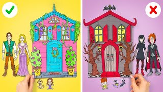 Princess House VS Vampire House || Easy Paper Crafts