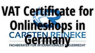 German VAT Certificate for Online Shops