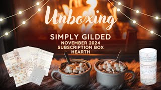 UNBOXING: Simply Gilded November 2024 Planner Sticker \u0026 Washi Monthly Subscription Box - Hearth