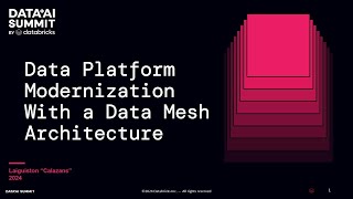 Data Platform Modernization with a Data Mesh Architecture