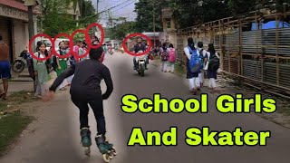 SCHOOL GIRLS 😘😘REACTIONS 😍😍FULL OF FUN  ❣️❣️ // Public Reaction Skating.