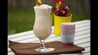 Chikoo Shake Topped with Ice Cream- Homemade Chikoo-Sapodilla Shake