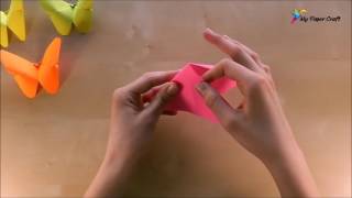 How to fold a butterfly out of paper   3D   Easy origami tutorial   my paper crat