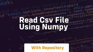 read csv file using numpy