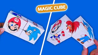Magic Cube with Super Mario. DIY Origami Magic Infinity Cube. Easy paper crafts