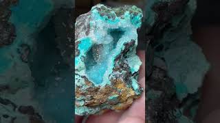 Chrysocolla with quartz, malachite and goethite. #shorts #reels #youtube #instagram #blue #magic