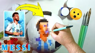 #shorts/How to paint LIONEL MESSI⚽with Acrylic Colours/creative idea/football painting #lionel_messi